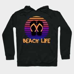 Sunset Retro Beach Life Design Hoodie